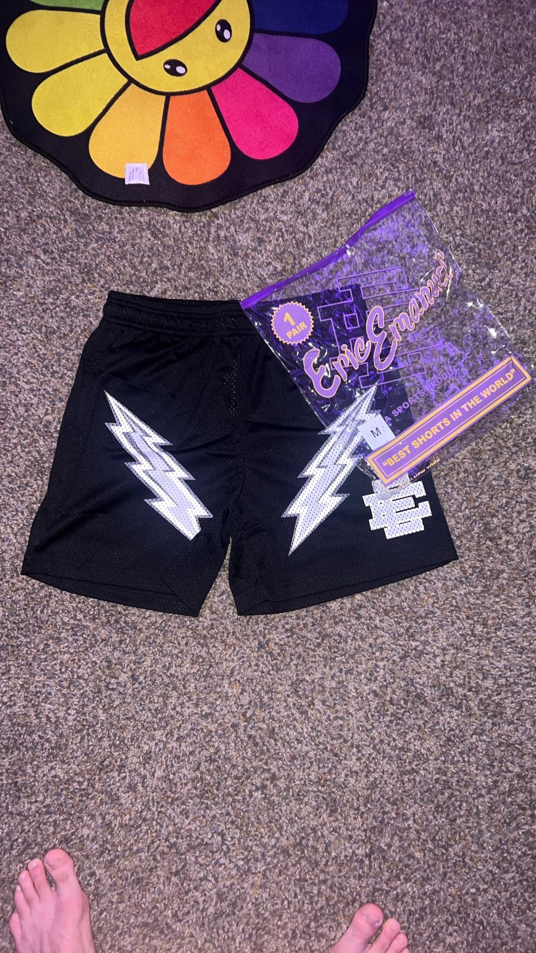 Black With Gray Lightning Bolt EE Short