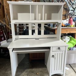 White Desk With Hutch 23 1/2 X 63