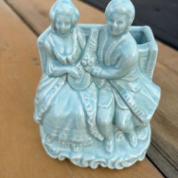 Vintage Cameron Clay Pottery Colonial courting couple planter
