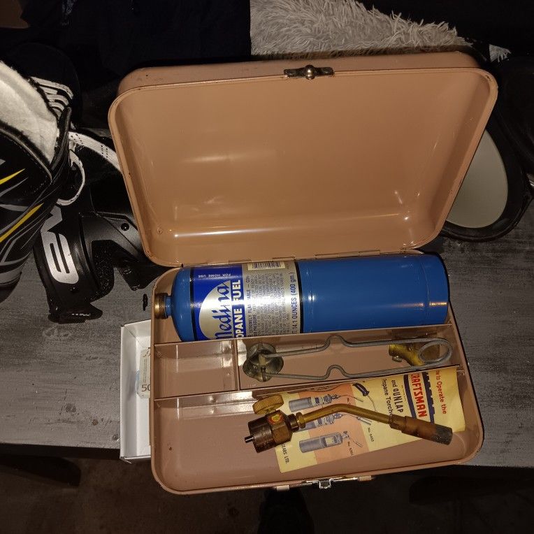 Vintage Torch And Metal Carrying Case