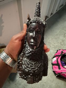 Vintage of Oba Benin Kingdom Wood Carving Nigeria