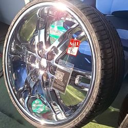 24" DUB BALLER RIMS AND TIRES BUNDLE