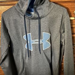 Under Armour Gray And Blue Coldgear Hoodie Size: S. 