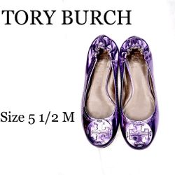 Tory Burch purple Metallic size 5 1/2 M