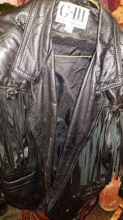 Black fringed leather jacket