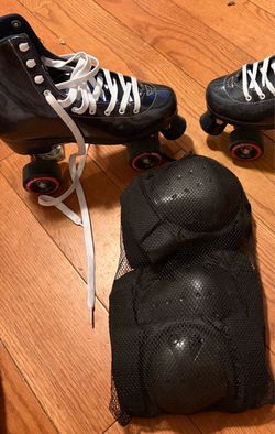 Black Quad Roller Skates with Pads
