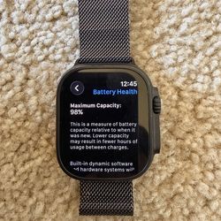 Apple Watch Ultra 2 Black Titanium | 98% Battery | Milanese & Nomad Bands