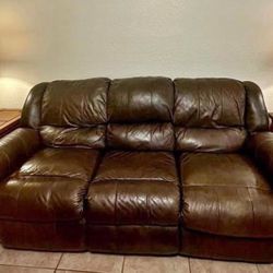 Leather Couch Set 1, 2, And 3 Seat Recliners