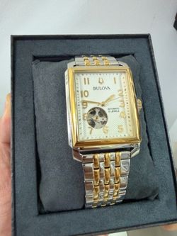 Bulova Sutton Rectangle Two-Tone 33mm Watch 98A308