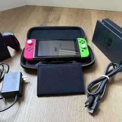 Nintendo Switch With Accessories And Carrying Case