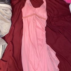 pink long prom dress