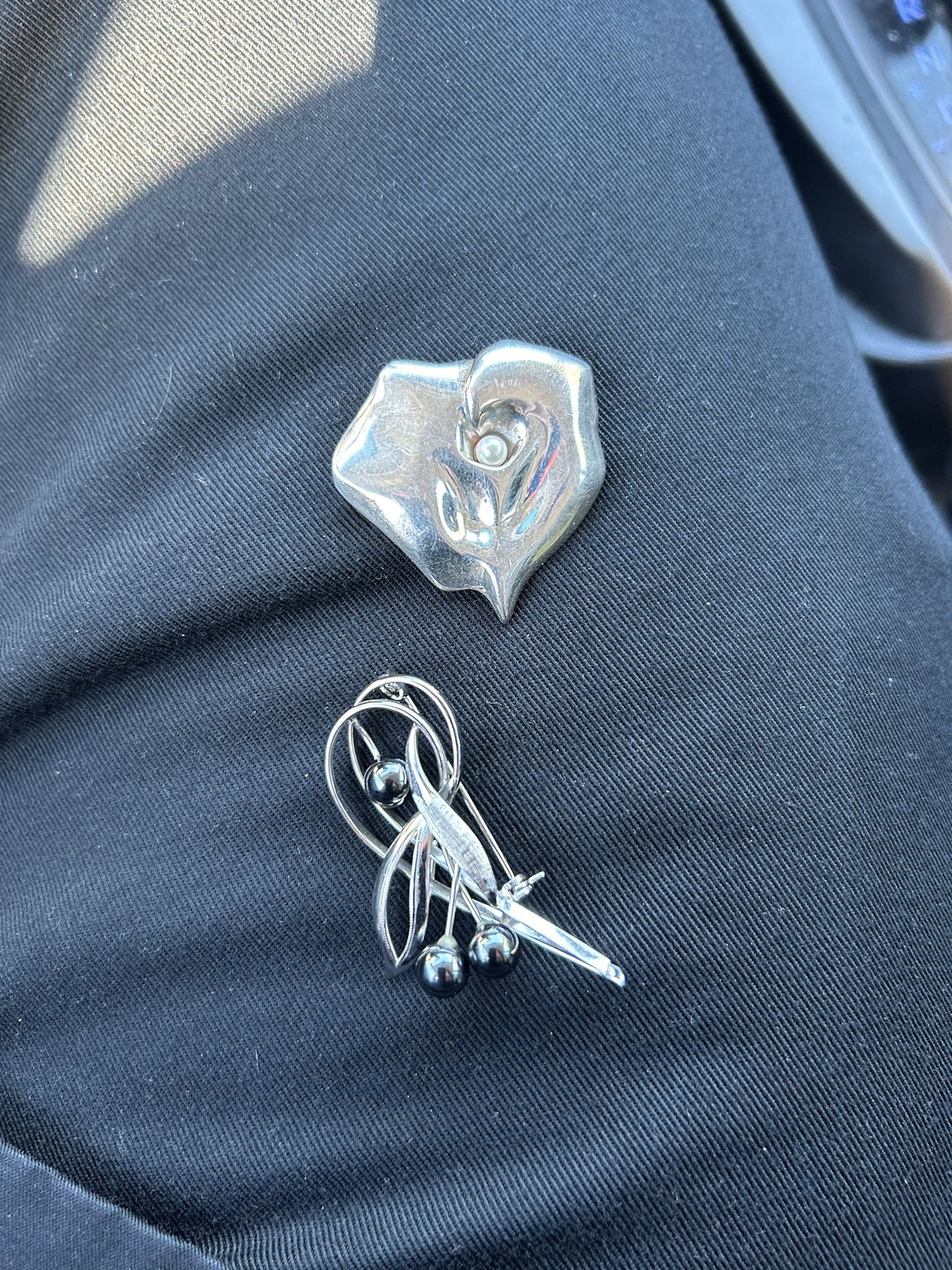 Sterling Silver Pearl Pins