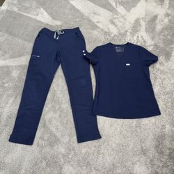 XS FIGS Navy Blue scrub Set