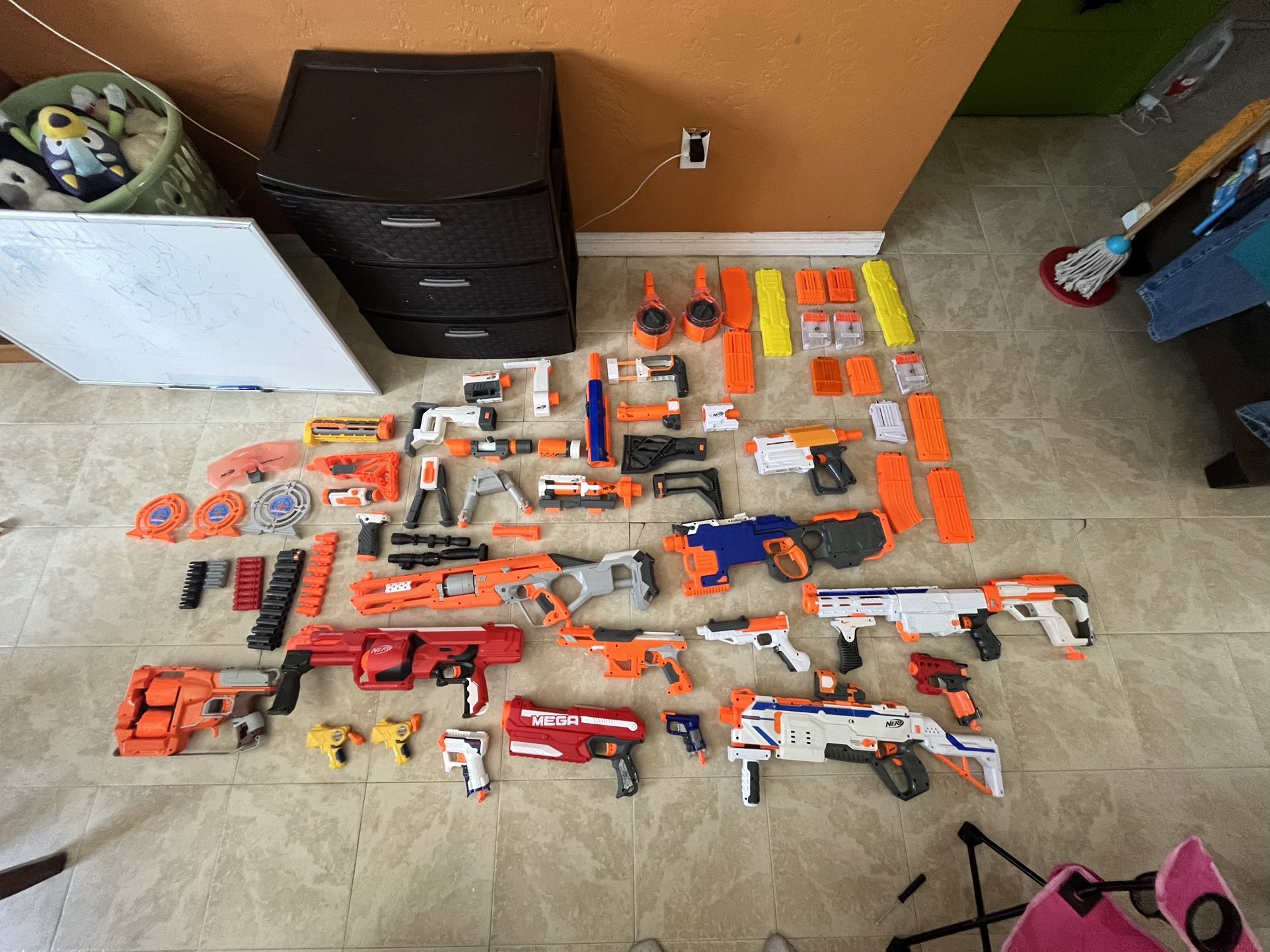 Huge Nerf Gun Lot – Regulator, Hyperfire, MEGA, Magazines, Attachments, Ammo, Ect. NEED GONE QUICK 125 OBO