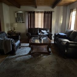 3 Piece Couch, Two Side Tables, & Coffee Table 