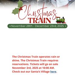 Tonight 11/29/25 8:00pm Irvine Railroad Christmas Train Ride Meet Santa Enjoy The Xmas Lights!