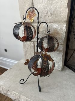 Metal Art Fall Halloween Decoration Tea Light Holder