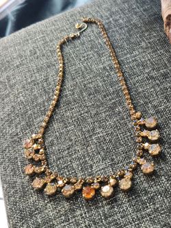 Vintage multicolored and topaz gemstone necklace