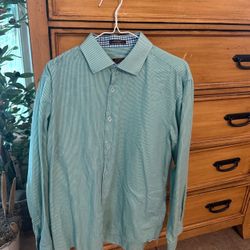 James Tattersall London Men's Green and white Dress shirt James Tattersall London Size: L/G