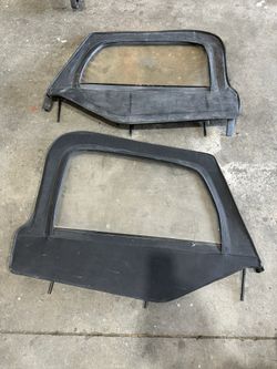 Jeep Wrangler TJ Soft Top Door Uppers Pair 97 Through 06 Black