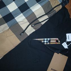 Burberry Shorts And Polo Shirt Set