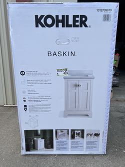 Kohler Baskin 24in White Vanity with Quartz Top