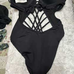 Black Strappy , Bathing Suit