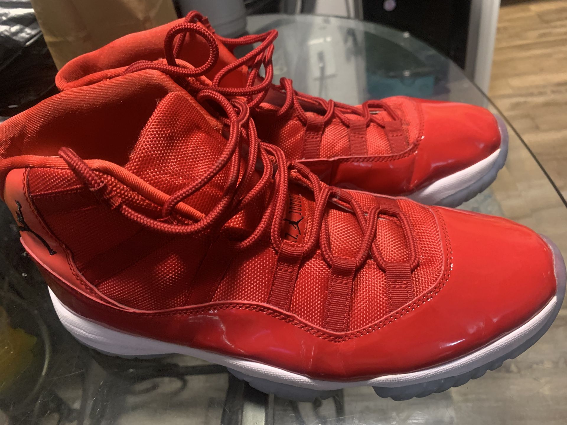 Red and white 11 Jordans
