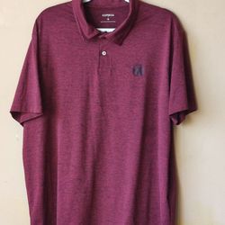 Express Burgundy Red Mens short sleeve polo shirt t tee shirt dress top size XL extra Large 