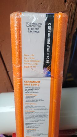 1/8  Certanium AWS E7018 Mild and Carbon Steel Stick Rod Electrode