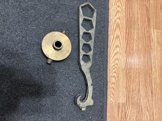 Water hydrant wrench and hydrant to garden hose brass adapter