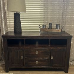 Rustic Wood Entertainment Center/Console Cabinet