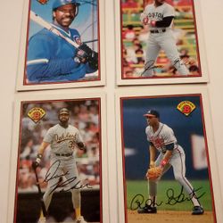 Lot Of 4 Bowman 1989 Baseball Trading Cards 4pc