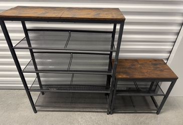 Industrial Shelving Unit Set of Two
