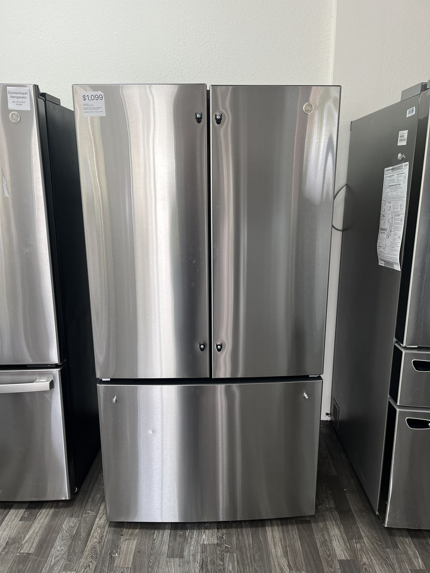 $1099 27.0 Cu Ft GE ENERGY STAR French Door Refrigerator
