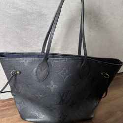 Louis Vuitton Black Monogram Empreinte Leather Neverfull MM