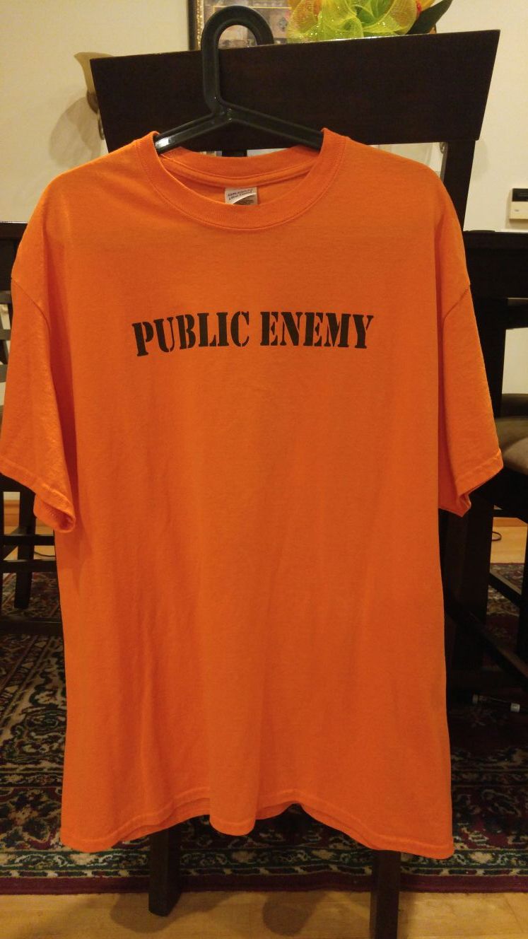 Orange VLONE Style Public Enemy Jersey Shirt Sz XL