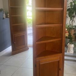Wood Corner Shelf Storage Stand (2)