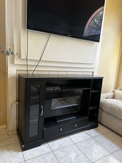 Electric led fire place tv stand