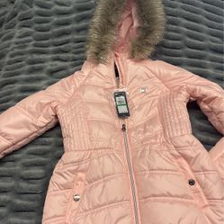 Pink Winter Coat With  Sparkle Tommy Hilfiger Big kid  12/14