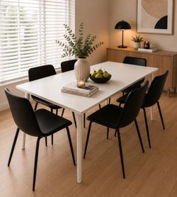 Ikea White Dining Table With Olov Adjustable legs