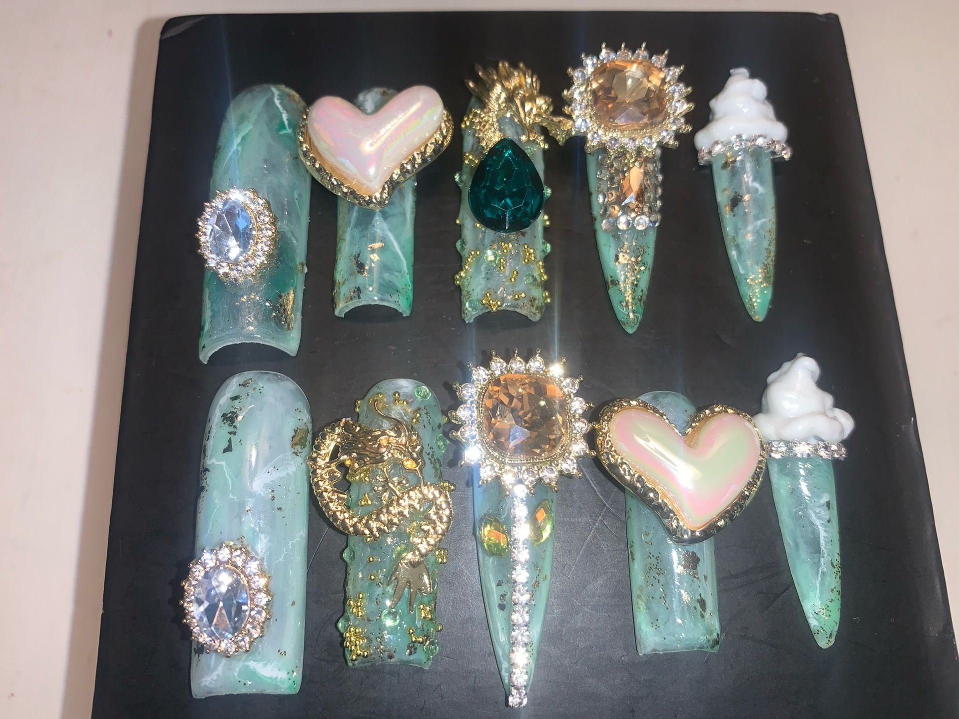 Jade Ice Cream Press On Nails