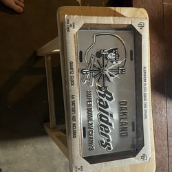 Raiders License plate clock new