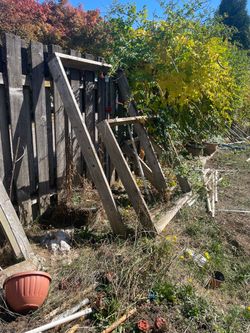 Garden boxes, pallets and misc/fire wood