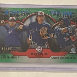 2019 Bowman Chrome Pipeline #TP-TOR Vladimir Guerrero Jr & Bo Bichette SP #/99