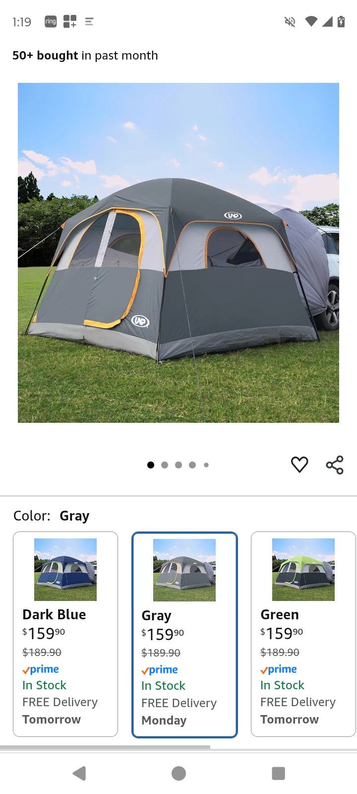 UNP SUV Tent for Camping, 6-Person SUV Tailgate Tent - Easy Set Up with Rainfly, 10'x9'x78in(H)... IN EXCELLENT / LIKE NEW CONDITION