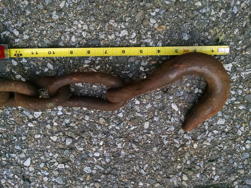 Vintage Tow Chains Heavy Duty, logging, tie-down, forged Grab Hooks