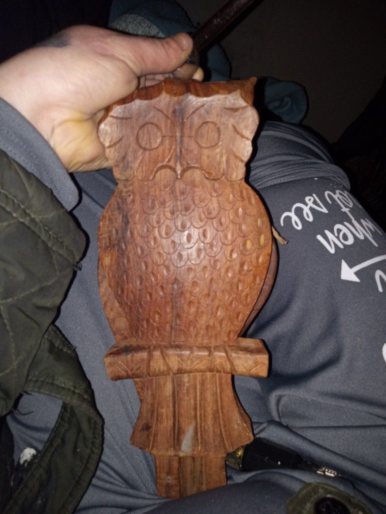 Hand Carved Owl From India