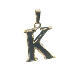 Men’s Or Women’s 14k Yellow Gold Initial K Charm Pendant For Necklace GP3133454