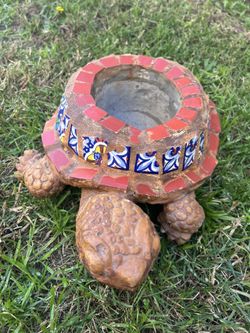 Ceramic And Clay Turtle Planter